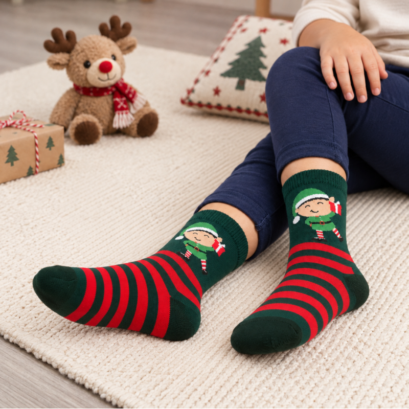 Calcetines Navidad Elfo Navideño Talla 24-29