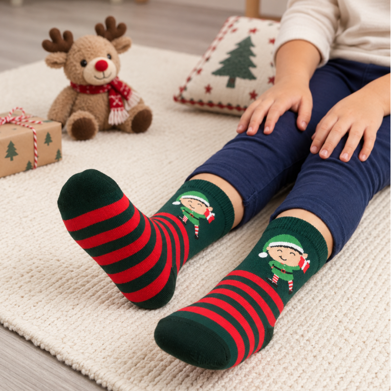 Calcetines Navidad Elfo Navideño Talla 30-35