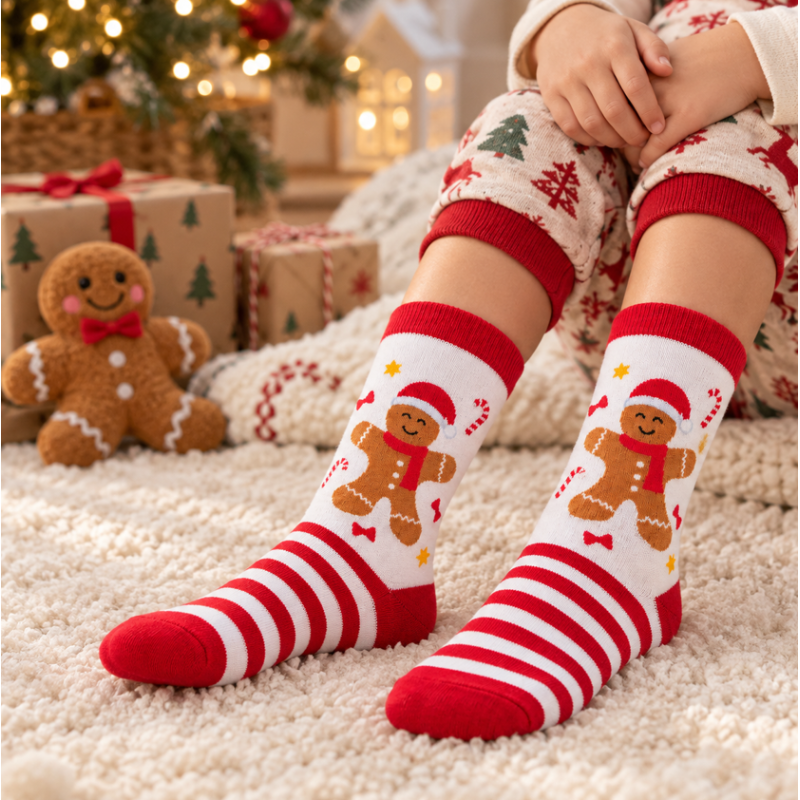 Calcetines Navidad Galletas De Jengibre Talla 30-35