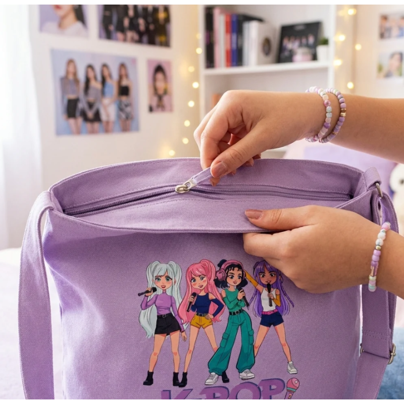 K-POP Bolsa De Tela Lila