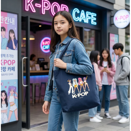 K-POP Bolsa De Tela Azul