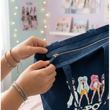 K-POP Bolsa De Tela Azul