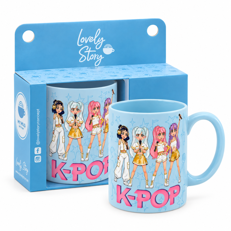 K-POP Taza Azul 300 Ml De Creative Story