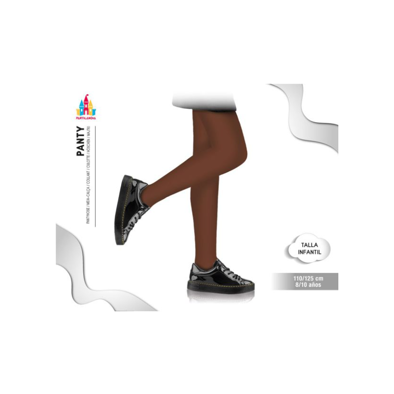 Panty Infantil Marrón Talla 8-10 Años