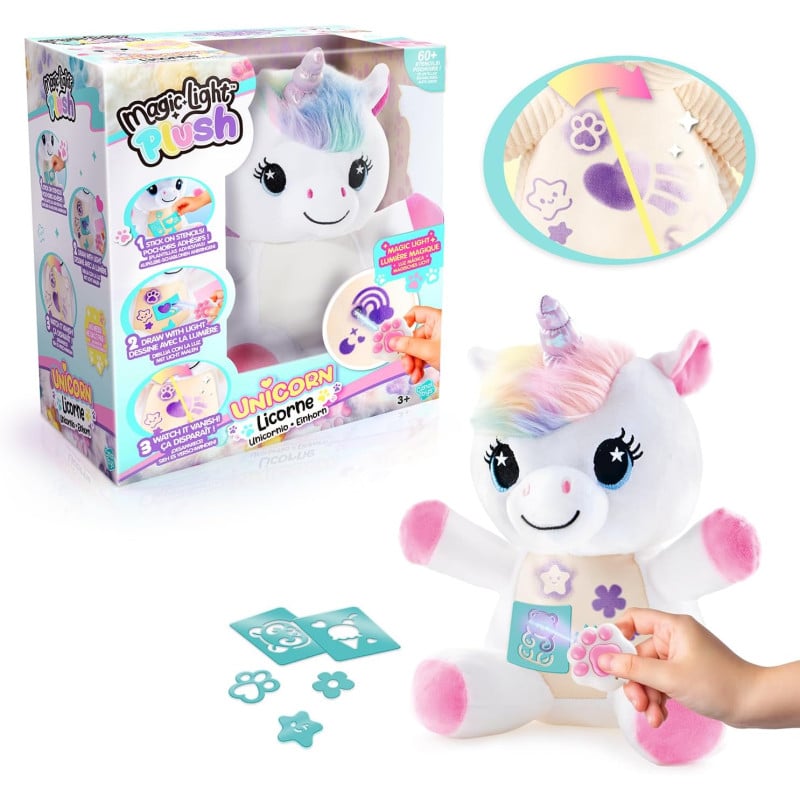 Decora Tu Peluche Unicornio Luz Mágica De Canal Toys