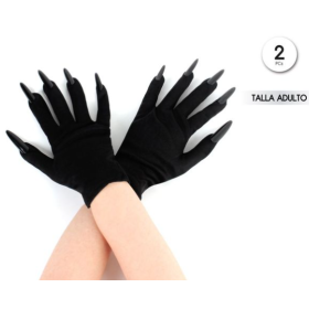 Guantes Negros Adulto con Uñas Largas Halloween