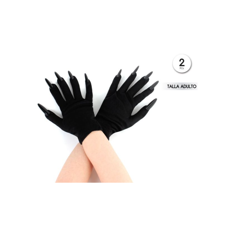 Guantes Negros Adulto con Uñas Largas Halloween