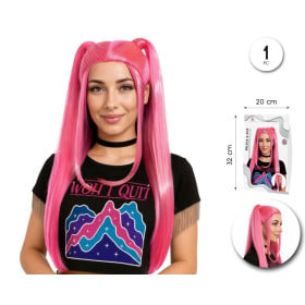 Peluca K-Pop Coletas Rosas 2