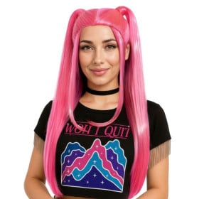 Peluca K-Pop Coletas Rosas