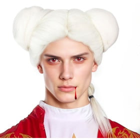 Peluca Blanca Drácula Con Moños