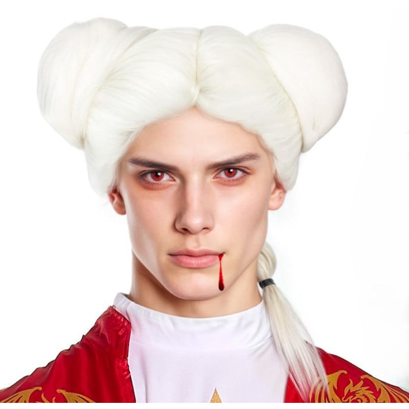 Peluca Blanca Drácula Con Moños