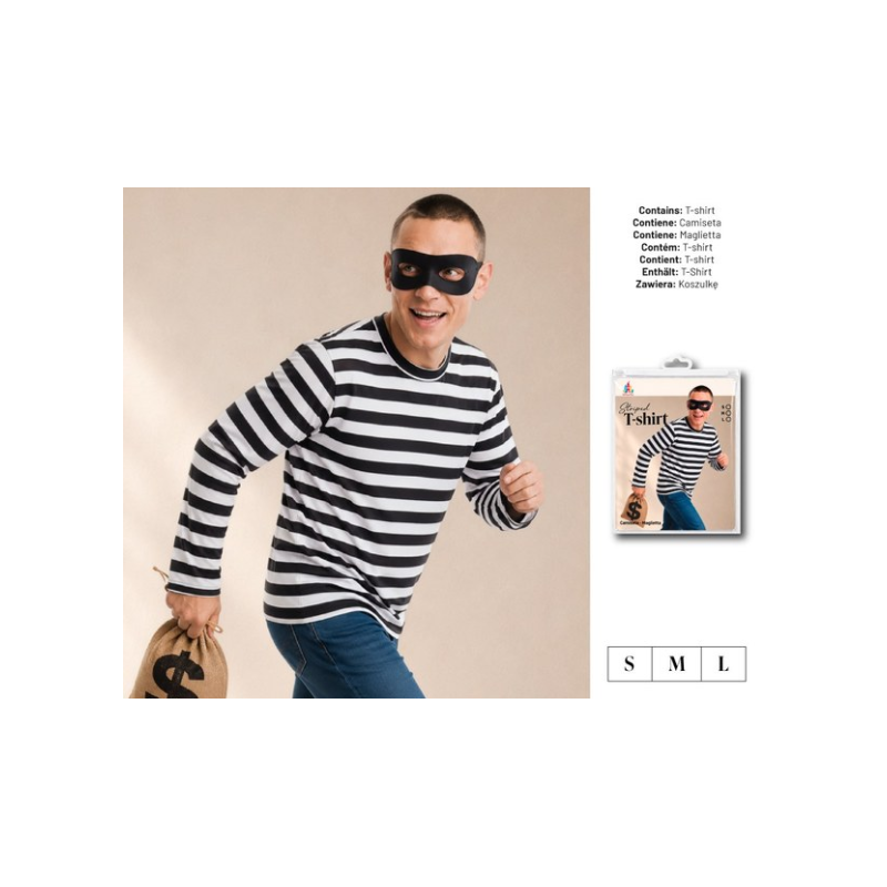 Camiseta Ladrón A Rayas Adulto (S)