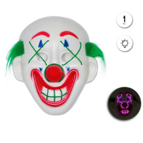 Máscara de Payaso Terrorífico Con Luz