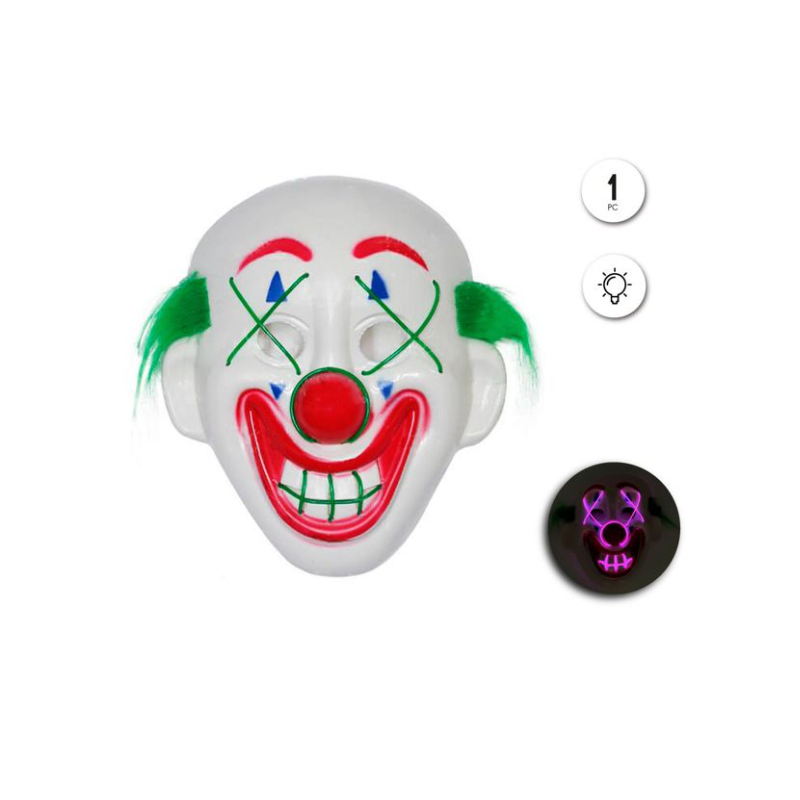 Máscara de Payaso Terrorífico Con Luz