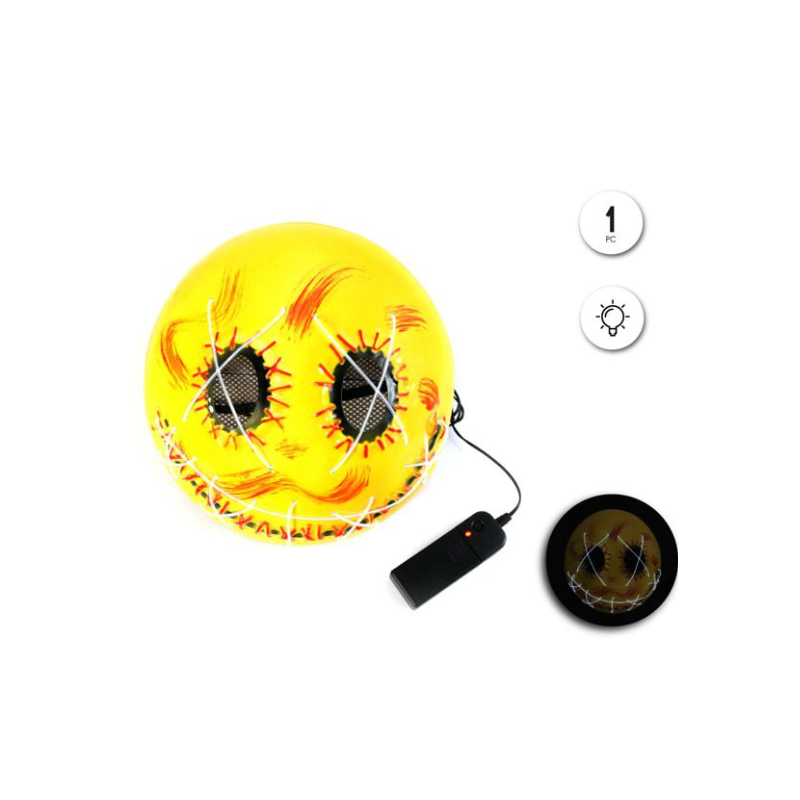 Máscara Smile Amarilla Con Luz