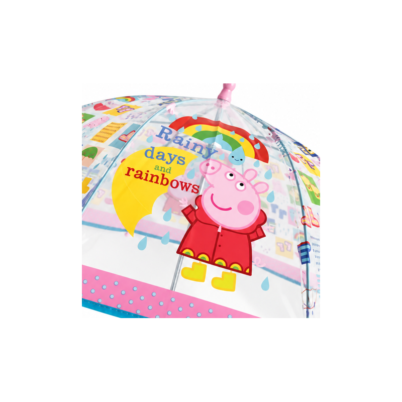 Paraguas Transparente Manual Peppa Pig 45 Cm