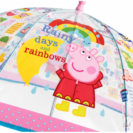 Paraguas Transparente Manual Peppa Pig 45 Cm