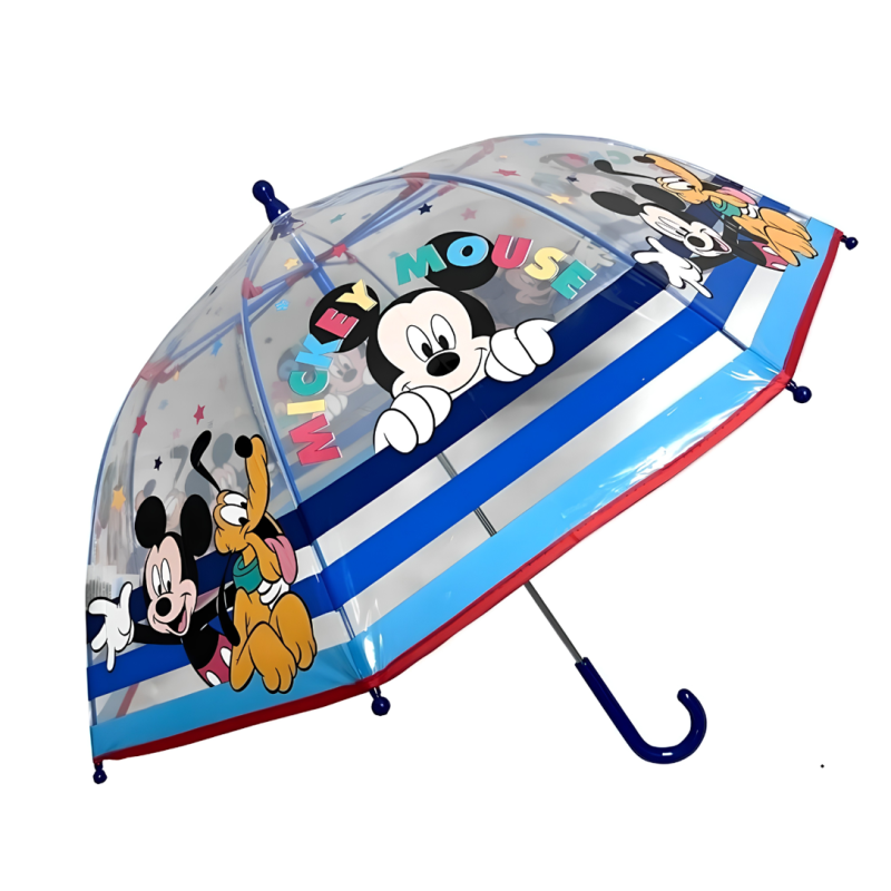 Paraguas Transparente Manual Mickey Mouse 45 Cm De New Import