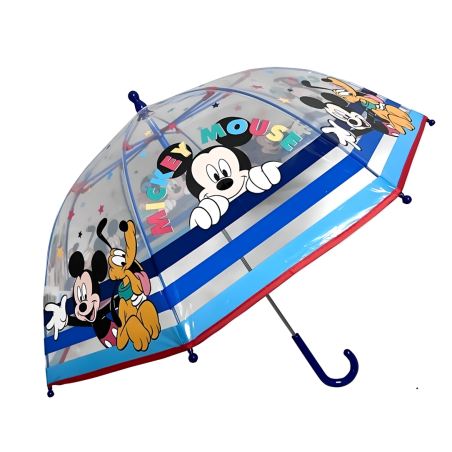 Paraguas Transparente Manual Mickey Mouse 45 Cm De New Import