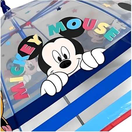 Paraguas Transparente Manual Mickey Mouse 45 Cm