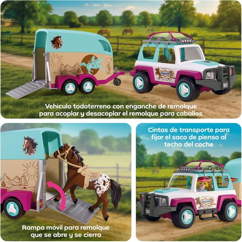 Playmobil Horses Of Waterfall Todoterreno Con Remolque Para Caballo 72129