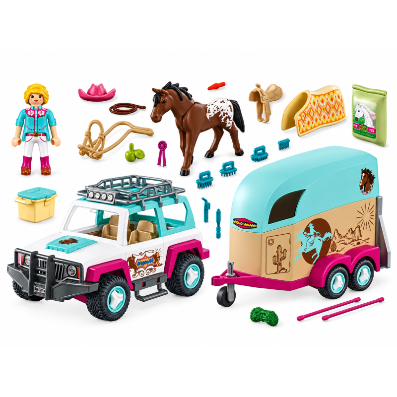 Playmobil Horses Of Waterfall Todoterreno Con Remolque Para Caballo 72129