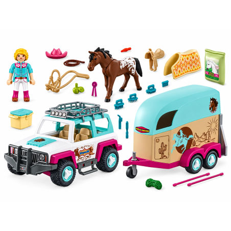 Playmobil Horses Of Waterfall Todoterreno Con Remolque Para Caballo 72129