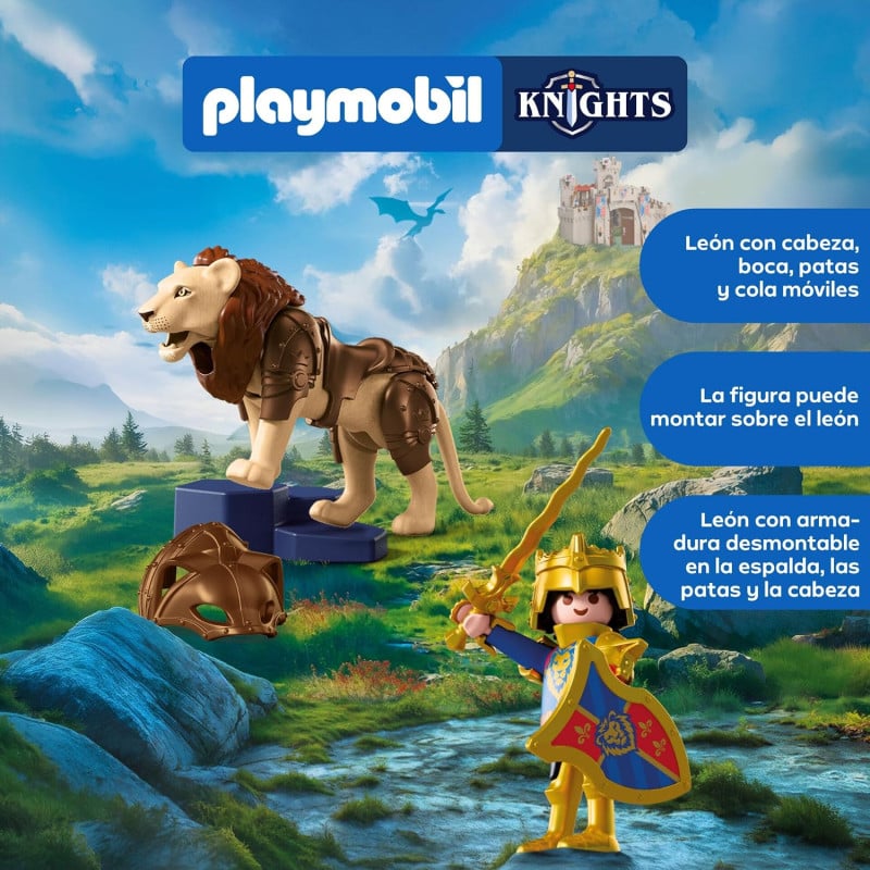 Playmobil Knights León Con Caballero Dorado 72212