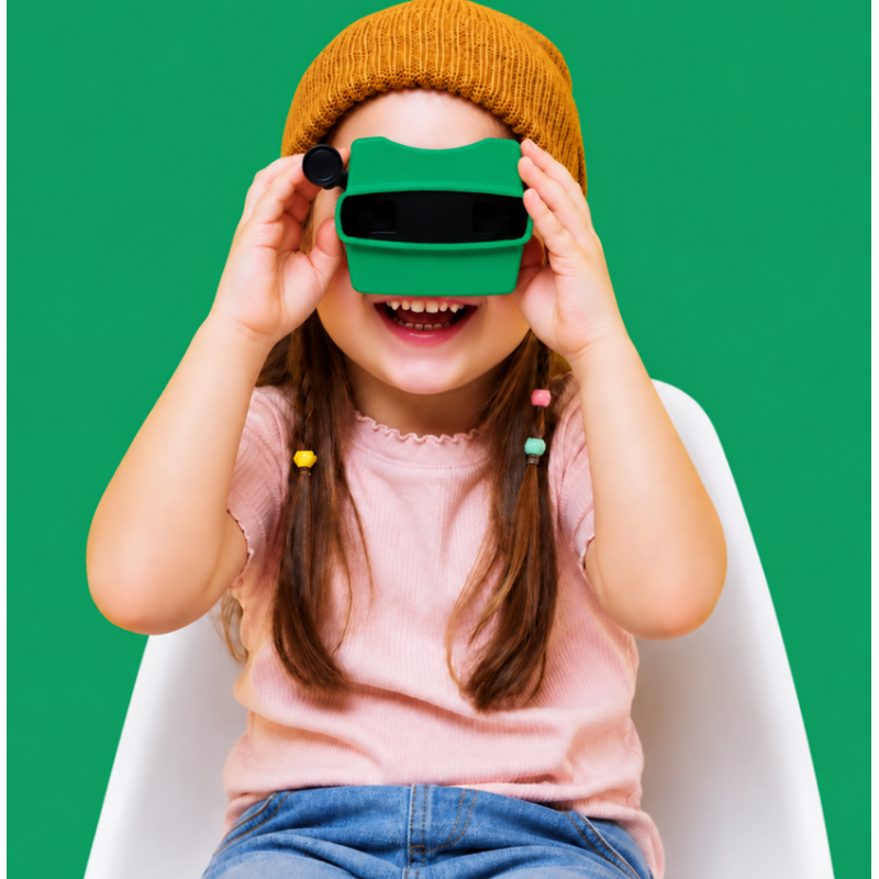 Visor 3D Retro Lalarma Verde