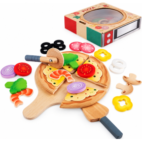 Hape Set de Pizza de Madera con Ingredientes y Accesorios 2
