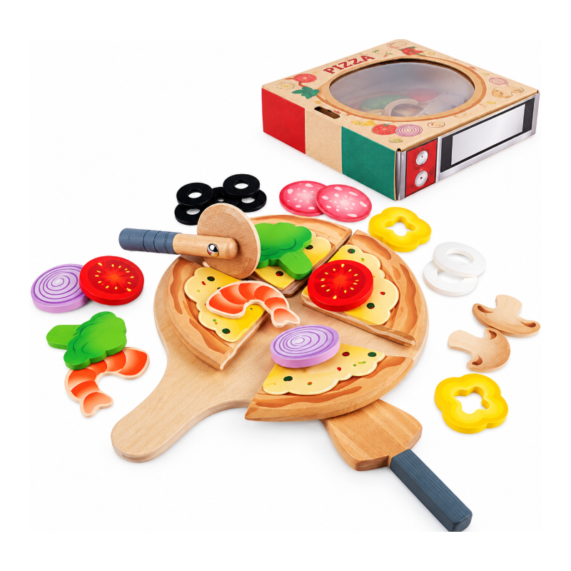 Hape Set de Pizza de Madera con Ingredientes y...
