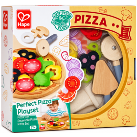 Hape Set de Pizza de Madera con Ingredientes y Accesorios