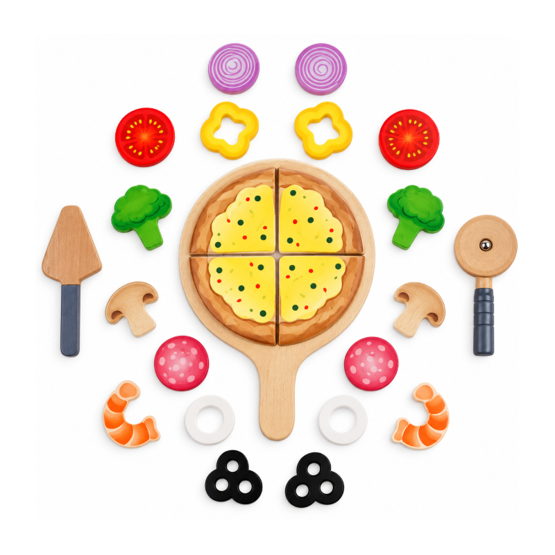 Hape Set de Pizza de Madera con Ingredientes y...