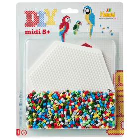 Hama Beads Midi 1100 Piezas + Placa + Papel