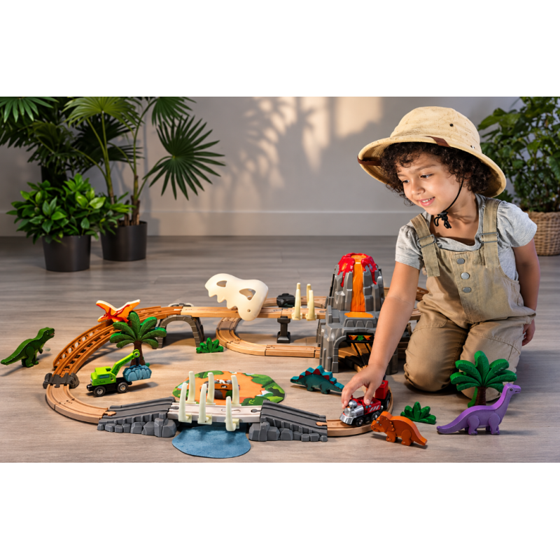 Hape Conjunto de Aventura Ferroviaria Dino
