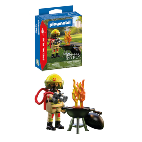 Playmobil City Action Bombero Con Foco De Incendio 72149 De Playmobil