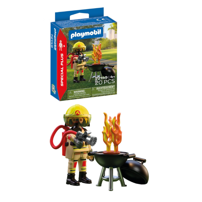 Playmobil City Action Bombero Con Foco De Incendio 72149 De Playmobil
