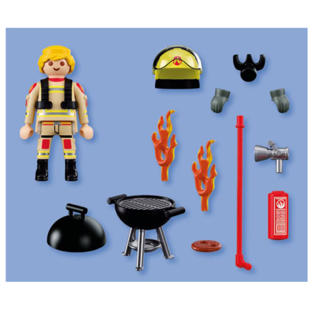 Playmobil City Action Bombero Con Foco De Incendio 72149