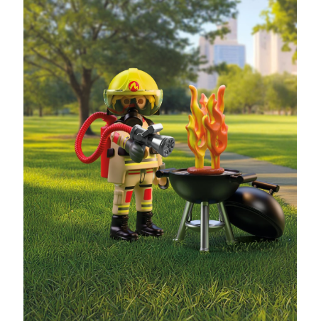 Playmobil City Action Bombero Con Foco De Incendio 72149