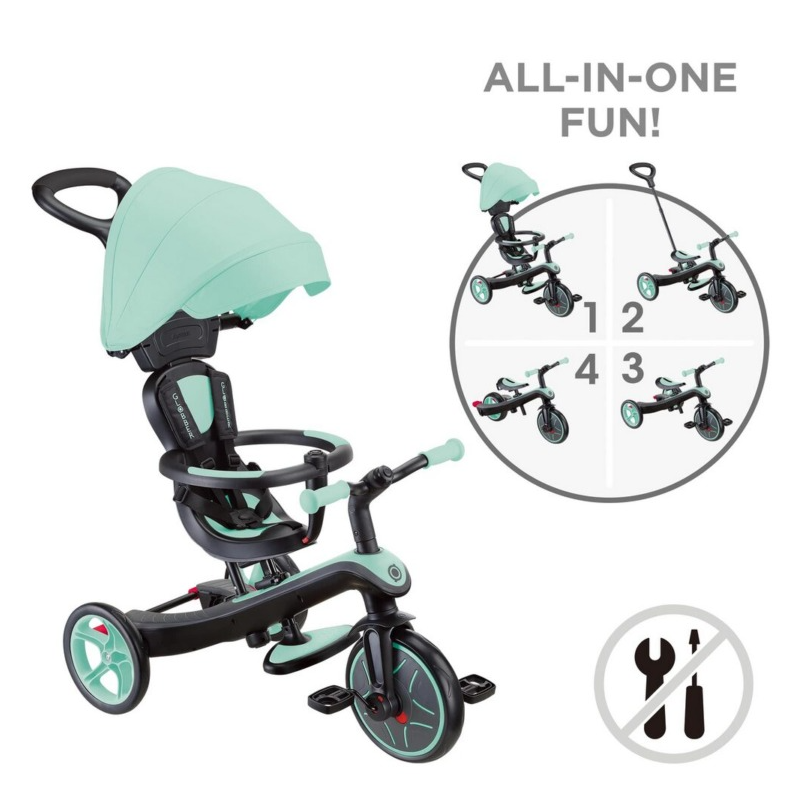 Globber Explorer Trike 4 en 1 Menta - Triciclo Evolutivo
