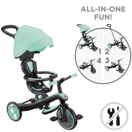 Globber Explorer Trike 4 en 1 Menta - Triciclo Evolutivo