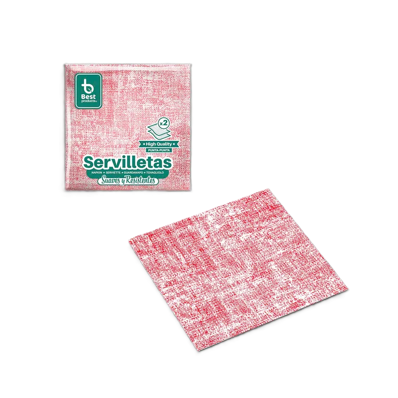 Servilletas Rojas 12,5x12,5 Cm 50 Uds