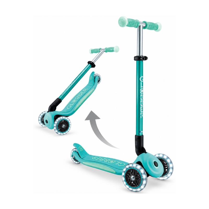 Globber Patinete Elite Glow con Luces Menta
