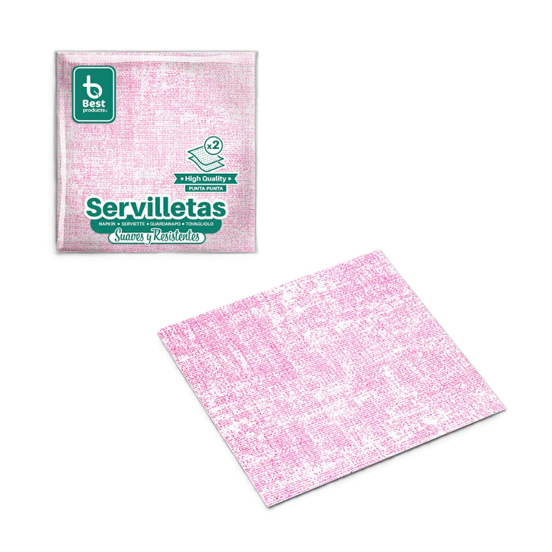 Servilletas Rosa Bebé 12,5x12,5 cm 50 Uds