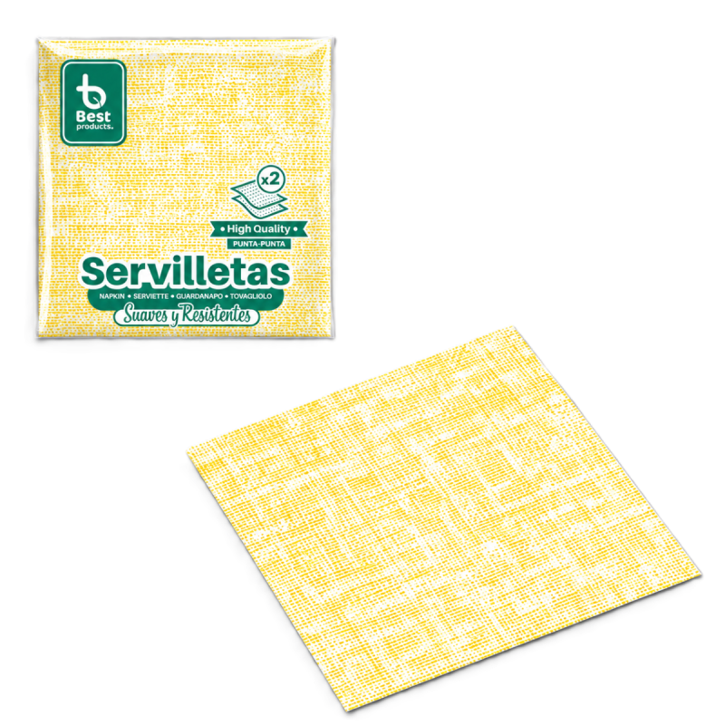 Servilletas Amarillas 12,5x12,5 cm 50 Uds