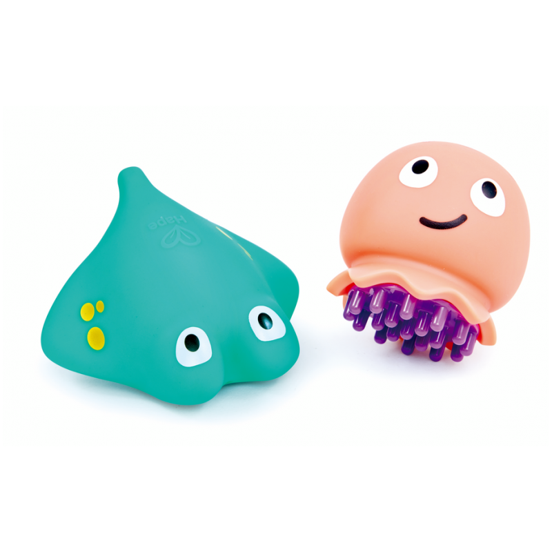 Hape Criaturas Marinas para el Baño con Cepillo y Chorros de Agua