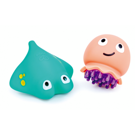 Hape Criaturas Marinas para el Baño con Cepillo y Chorros de Agua
