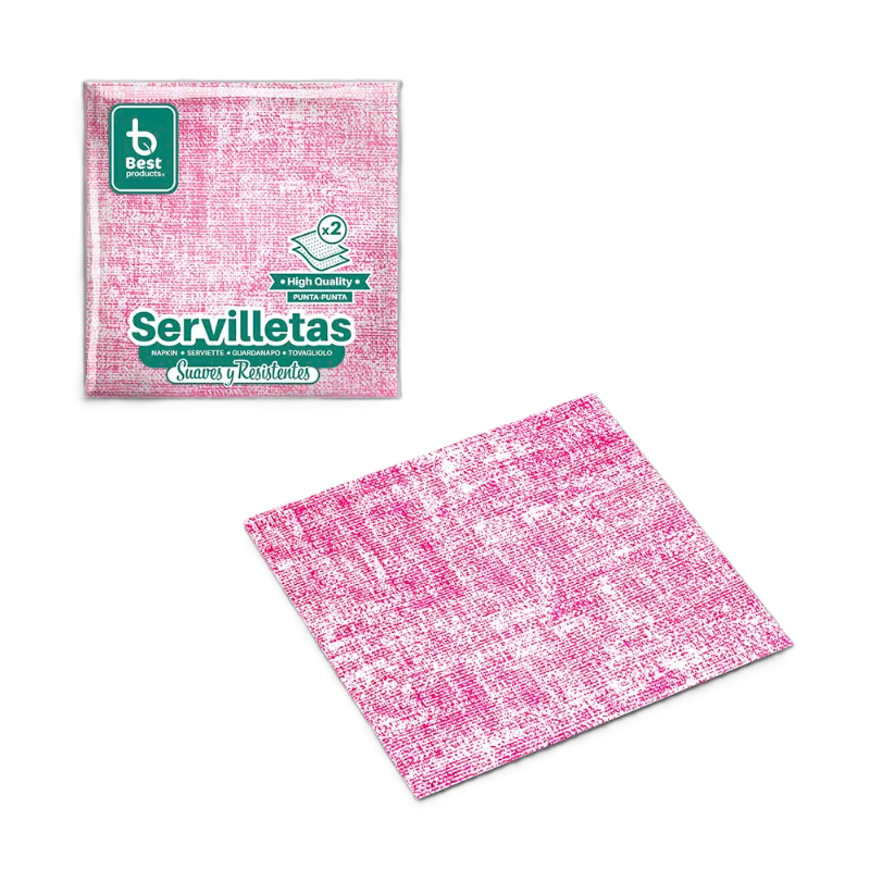 Servilletas Rosa 12,5x12,5 cm 50 Uds