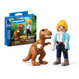 Playmobil Duo Pack T-Rex Con Investigadora 72172 De Playmobil