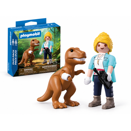Playmobil Duo Pack T-Rex Con Investigadora 72172 De Playmobil
